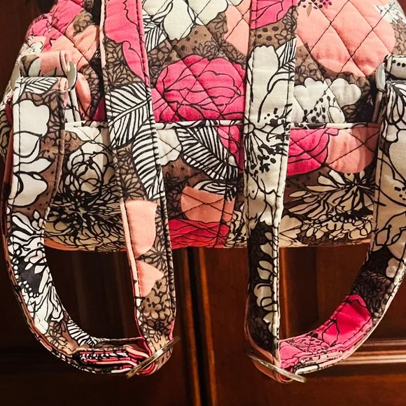 Vera Bradley Quilted Floral Mini Backpack in Pink and Brown or “Mocha Rouge” EUC - Picture 10 of 15